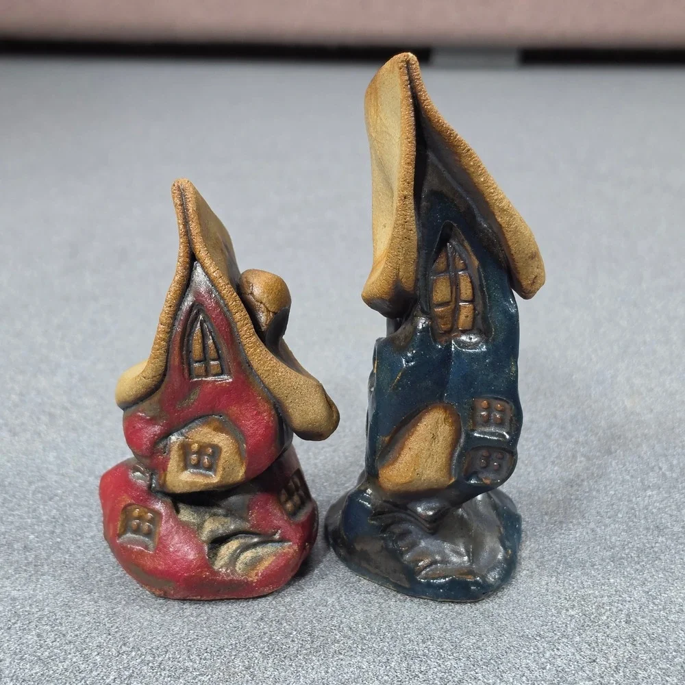 Abstract House Salt and Pepper Shakers from Iceland Excellent Ceramic